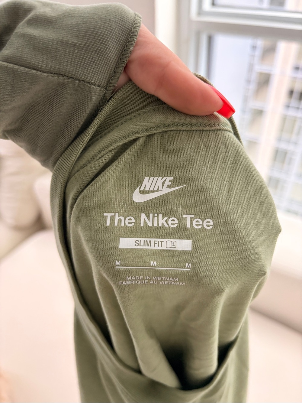 Nike Women's Light Sage Green Cropped Tee - Picture 3 of 3
